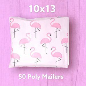 50 10x13 Pink Flamingo Poly Mailers